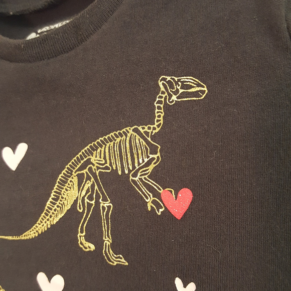 Oshkosh Dinosaur Heart T shirt Metallic - Picture 2 of 2